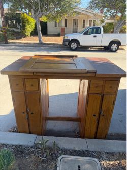 FREE Vintage drafting table, art desk, crafting table, has drawers and side cabinets