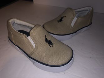 Kids polo canvas slides size 7