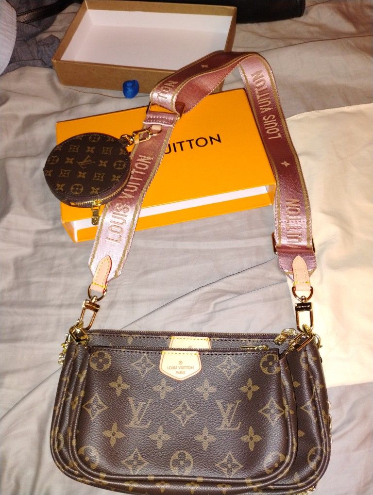 Louis Vuitton Rose Clair Monogram Canvas Multi Pochette Accessories Bag