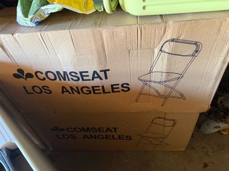 Black plastic folding chairs for parties