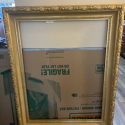 Wood Golden Frame With Mirror