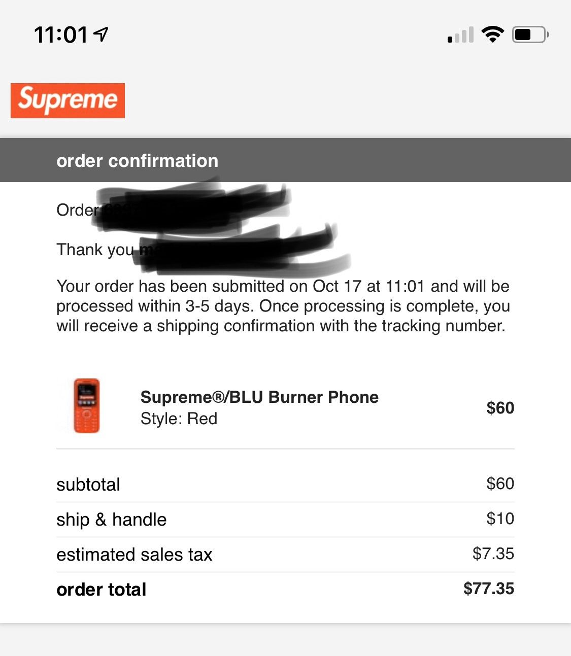 supreme burner phone