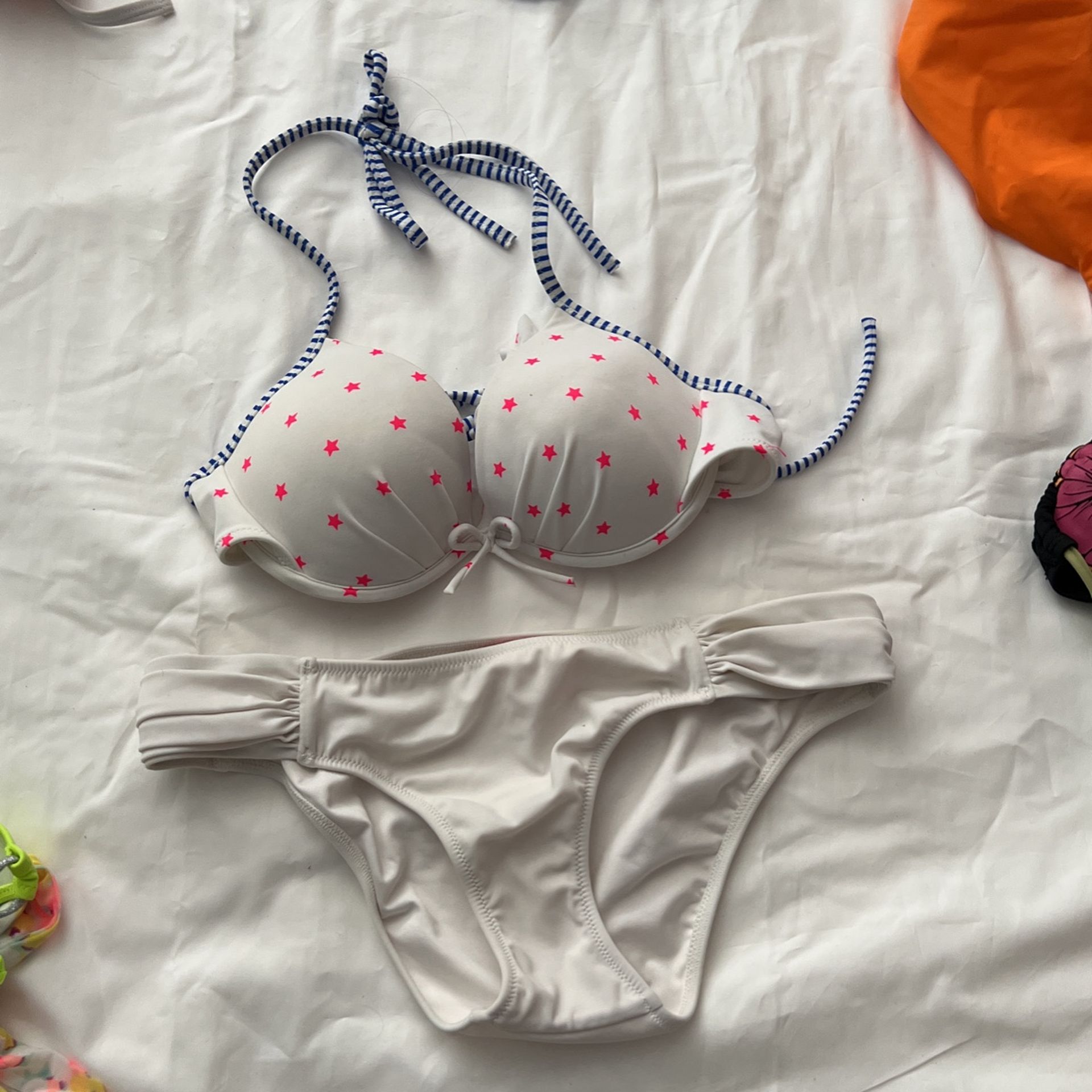 Victoria’s Secret Bikini Set Bottom S/P Top 34B White