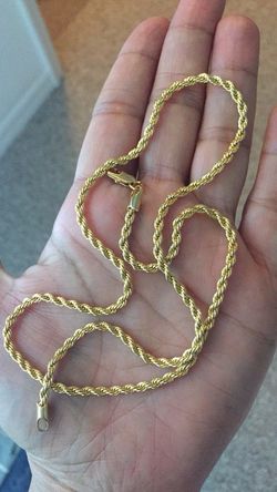 Gold lifetime rope chain 14k