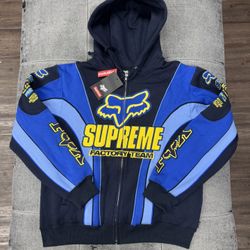 Supreme x Fox Racing Hoodie Blue 