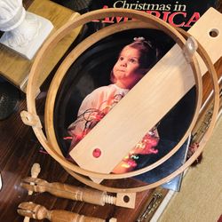 EMBROIDERY TABLE TOP or HAND HELD VINTAGE 1950’s Hand Made HOOP