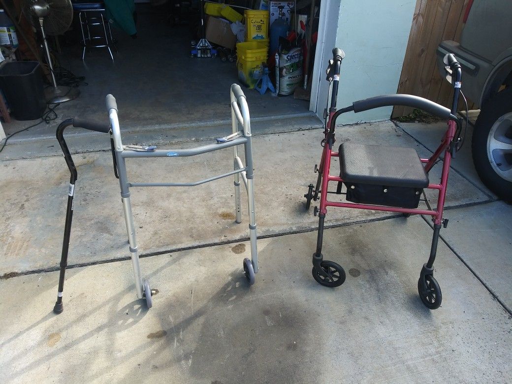 Free walkers and cane for elderly or veteran