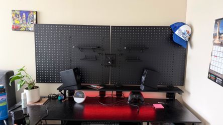 VIVO Black Clamp-on Pegboard Panels (x2)
