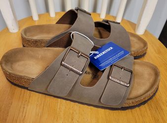 NEW Birkenstock Men's Arizona Stone Birkibuc Sandals Size 43 / 10 - 10.5
