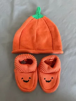 Carter's Baby Pumpkin Hat and Booties Set