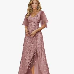 Dusty Rose Sequence Dress, Size 10 NWT