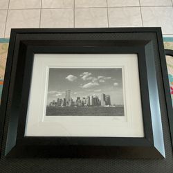 Jesse Kalisher Signed Framed Black & White New York Skyline Landscape Photograph