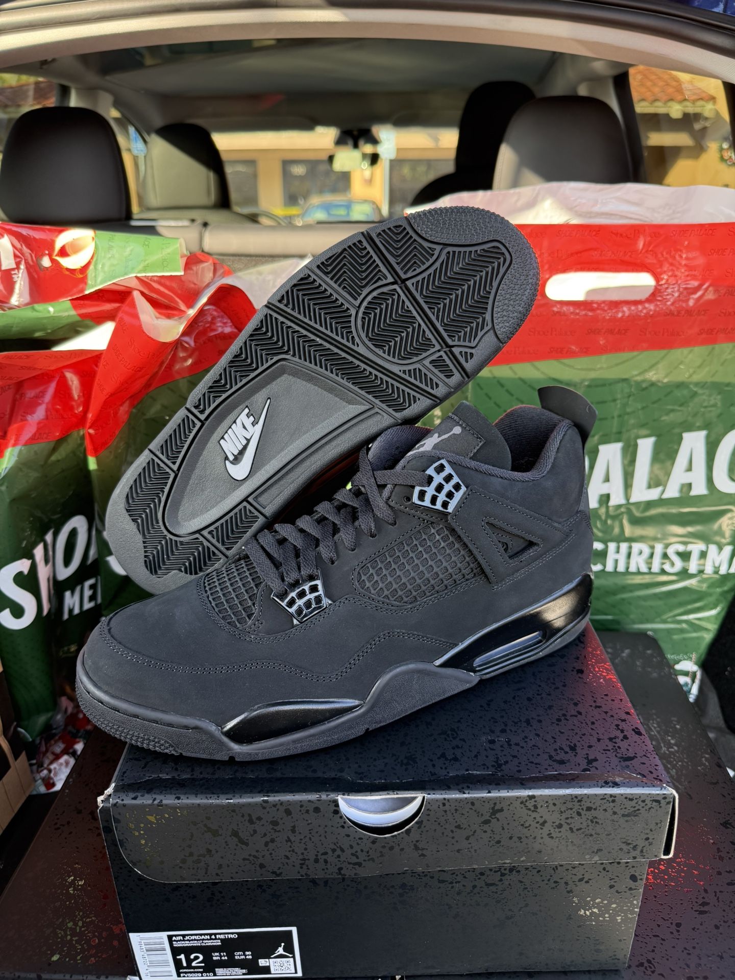 Size 7.5, 9, 12 - Air Jordan 4 Retro Black Cat 2025 FV5029-010 