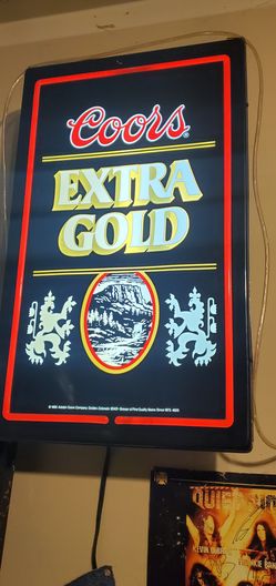 Vintage Coors Extra Gold beer sign
