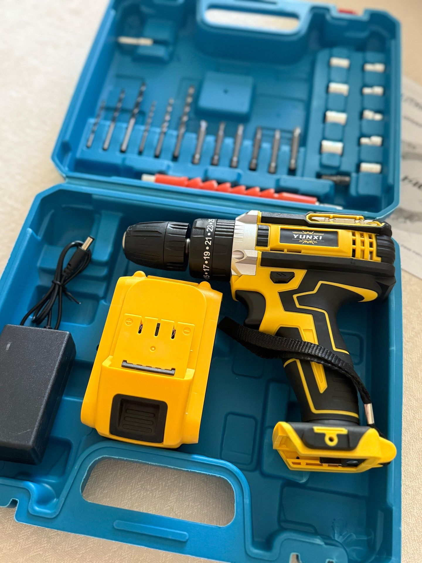 Cordless Electric Screwdriver Kit Household Electric Drill Including Battery Charger Toolbox