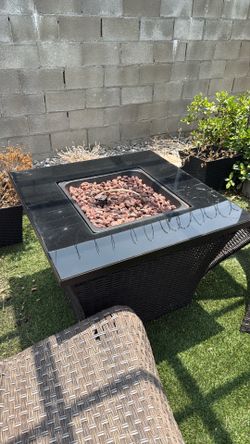 Fire pit with propane tank