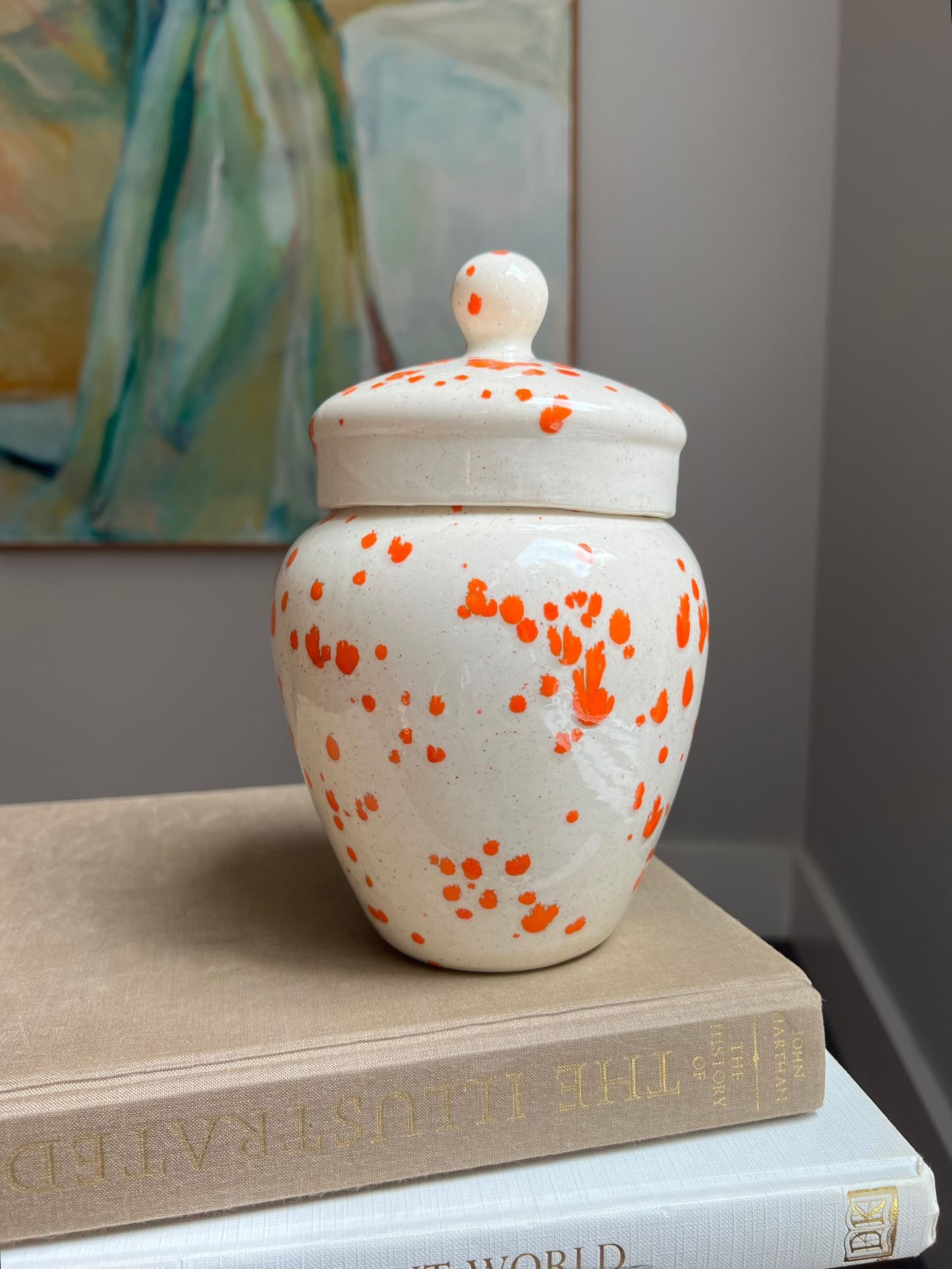 Handcrafted Mid Century Style Ginger Jar ( firm on price )
