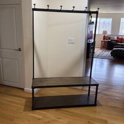 Hall Tree Coat Rack with Bench 