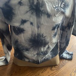 Justice Girls Zip Up Tye Dyed Hoodie Love Logo On Front JUSTICE on Back 18/20