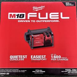 NEW! Milwaukee 2840-20 M18 FUEL 18V 2-Gallon Compact Quiet Cordless Air Compressor