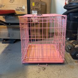 Pink Crate For Small Dog