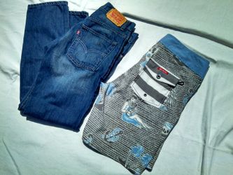 Boys levis 28x28 and board shorts
