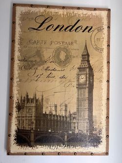 London Vintage Postcard Style Wall Plaque