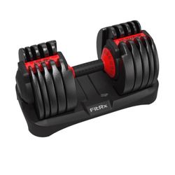 Adjustable Dumbbell, 5-52.5 lbs. Weight, Black, Single