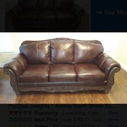 3 Pieces Ashley Leather Living Room Sofas For Sale All3 Seat