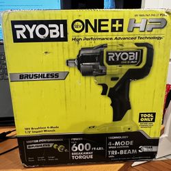 New RYOBI ONE+ HP 18V Brushless 4-Mode 1/2 in Impact Wrench (Tool Only)