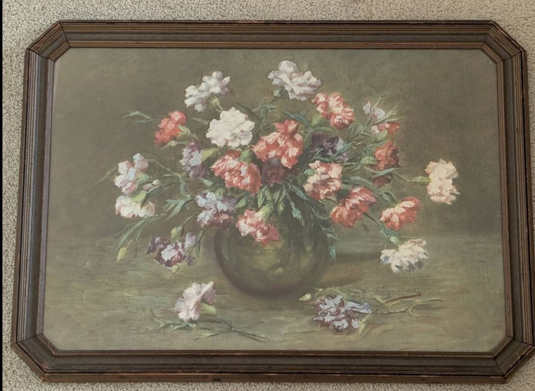 Oil Painting Signed By Joseph Varga 1940s Antique