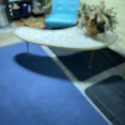 Retro 1970 Turquoise Chair and 1970 Mosaic Tile End table 