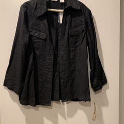 Black Casual Linen Top/jacket NWT
