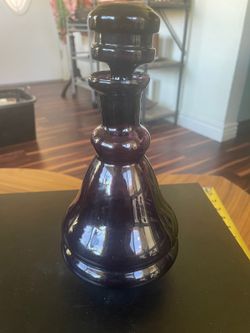 Vintage Dark Amethyst Purple Glass Decanter