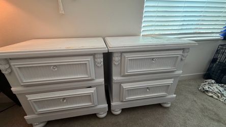 Vintage white night stands $100 obo