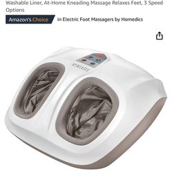 HoMedics Shiatsu Air 2.0 Foot Massager with Soothing Heat and Rhythmic Air Compression, 3 Customized Controls and Intensities, Washable Liner, At-Home