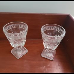 Set Of 2 Glass Cups 5"
