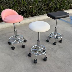 New In Box $25 Each Nail Hair Dental Office Rolling Salon Stool Tattoo Parlor Chair Furniture 3 Styles 