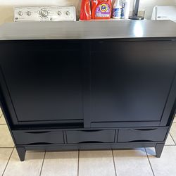 Mid century style cabinet solid wood black