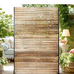 72" H×47" W Metal Outdoor Privacy Screen Freestanding, Outdoor Privacy Screens and Panels for Patio Lawn Deck, Decorative Fence(Consists of 3 Panels)