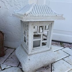 Garden Art Now Only $20 Each:  Pagoda Lantern Light Statue, Small Cement Concrete Garden - Pool Frog Toad, Or  FREE WEEDS Sign. Concrete Boot $35. 