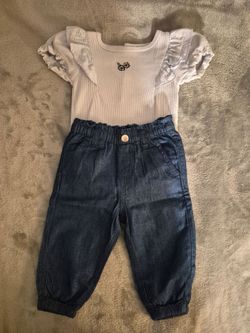 Baby Girl, 2-Piece Top and Jeans Set, 6-9  Mo
