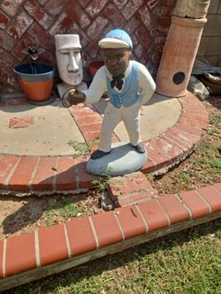 Vintage Jockey Garden Statue Figurine