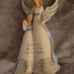 Bradford Exchange My Precious Daughter Wind Up Music Figurine Porcelain Angel Mother 8".