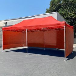 Brand New $225 Heavy-Duty Black 10x20 FT Canopy with (4 Sidewalls) Ez Pop Up Outdoor Party Tent w/ Carry Bag