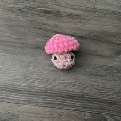Handmade Crochet Pink Pop- Up Mushroom