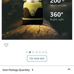 LE LED Camping Lantern, Battery Powered LED with 1000LM, 4 Light Modes, Waterproof Tent Light, Perfect Lantern Flashlight for Hurricane, Emergency, Su