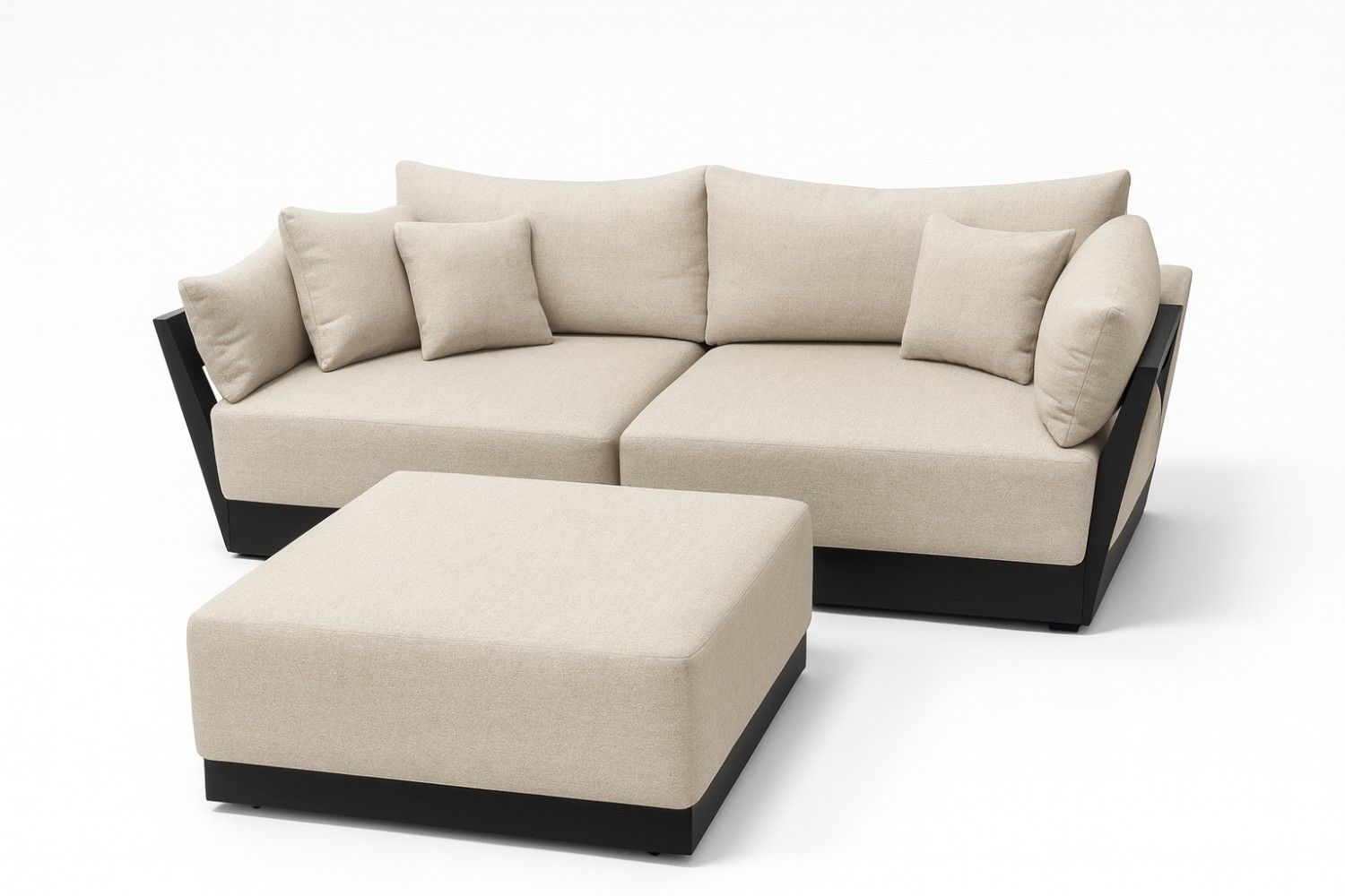 Inside Weather 2-Seater Couch with Ottoman β Like New
