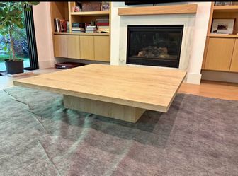 Restoration Hardware RH Reclaimed Oak Plinth Square Coffee Table – 60" (Retail $5,500)