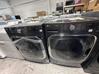 LG ThinQ Front-Load Washer and Dryer Set